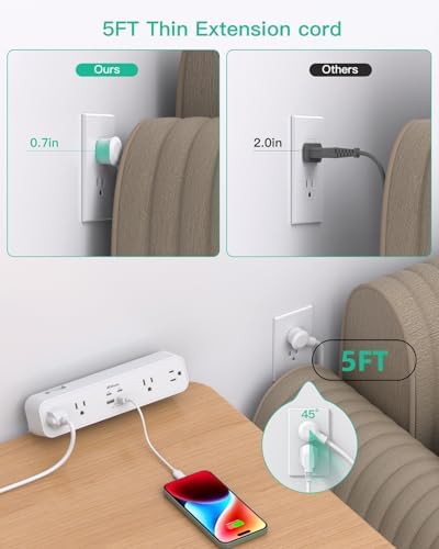 Mifaso PD30W Desk Clamp Power Strip, Surge Protector, Fast Charging Station