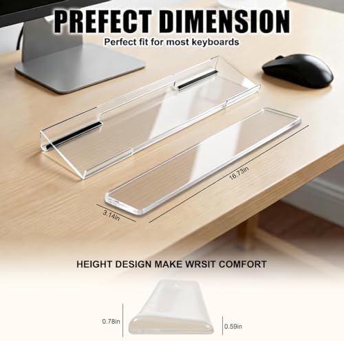 Keyboard Wrist Rest,Gel Wrist Rest for Keyboard-Tinted Clear Wrist Rest