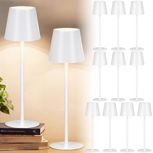 Retisee 12 Pack Cordless Table Lamp Portable Rechargeable Lamp, White