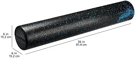 Amazon Basics High Density Foam Roller for Exercise and Recovery, 36 Inches, Blue Speckled