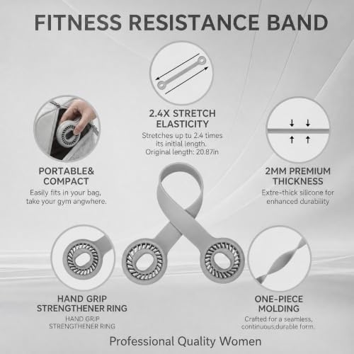 Resistance Band for Women, Silicone Shoulder Opener Back Stretcher,Stretch Bands for Exercise, Pull Exerciser for Posture Correction, Hand Grip Strengthener for Home Gym Office Travel