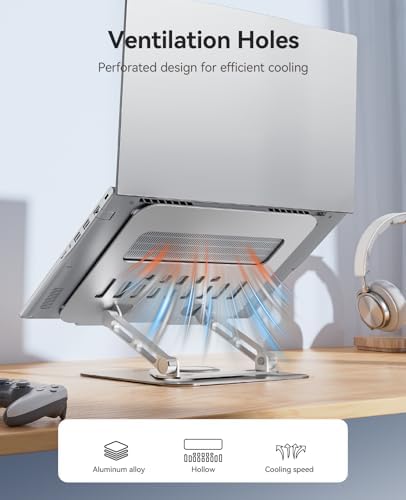 ORICO Adjustable Laptop Stand for Desk, 360° Rotating Base, ST12-Silver