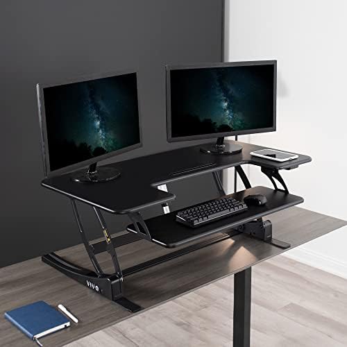 VIVO Black 42 inch Electric Desk Converter, DESK-V000VLE