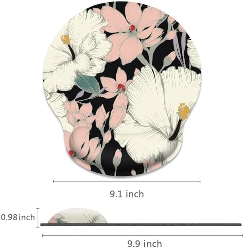 Britimes Ergonomic Mouse Pad with Wrist Support, Floral Retro