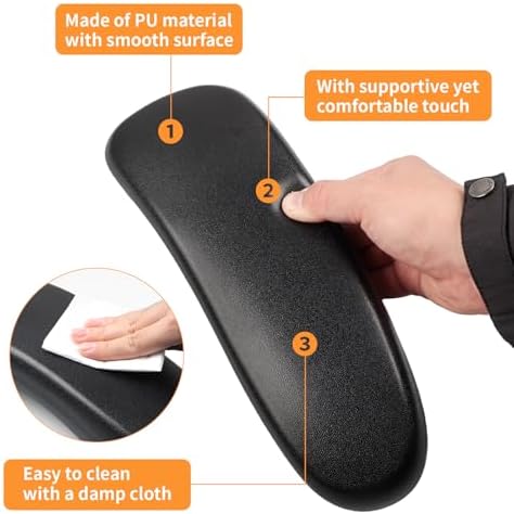 Office Chair Armrest Replacement, PU Chair Arm Pads Caps Compatible with Herman Miller Classic Aeron Chair, 1 Pair