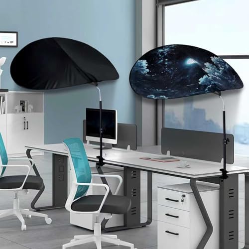 Large Size 52''Office Cubicle Shade Cubicle Desk Light Shield to Block Anti-Glare Cover Light Sensitive Professionals Cubicle Light Quick Install Shading Light Shade with Clamp(Patent Pending)