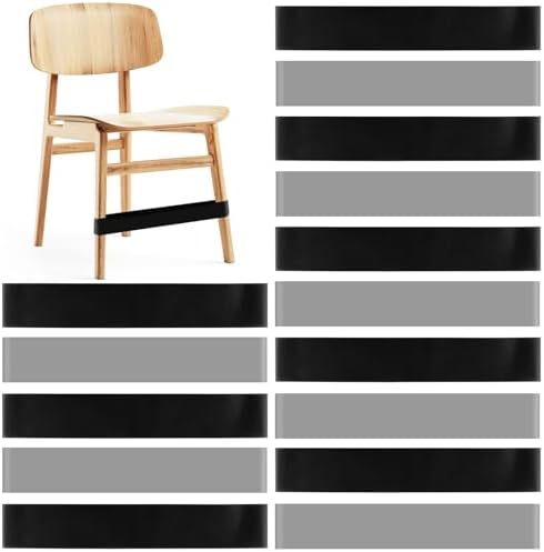 PLULON 15 Pack Chair Bands for Kids with Fidgety Feet Fidget Bands for Classroom Chairs Bands for Students Chairs Desks with Sensory ADHD ADD Autism - Black Gray