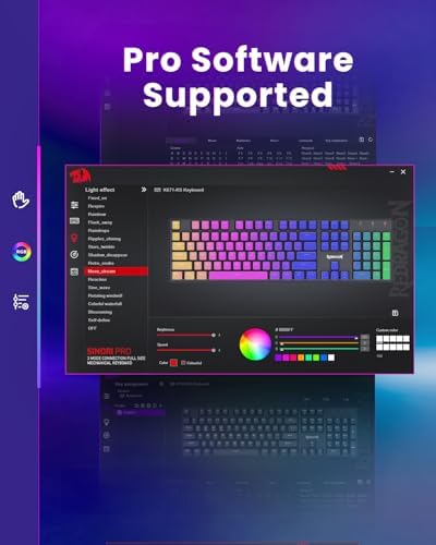 Redragon K671KS Wireless Mechanical Gaming Keyboard, Tri Mode BT/2.4G/USB-C Hot Swappable Custom Keyboard, RGB Backlit Computer Gaming Keyboards, PBT Keycaps, Programmable for PC/Tablet/MAC