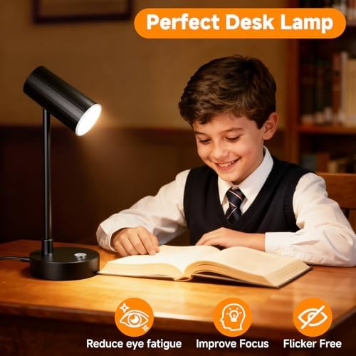 ShineTech LED Desk Lamp for Home Office, Small Table Lamp for Study & Work