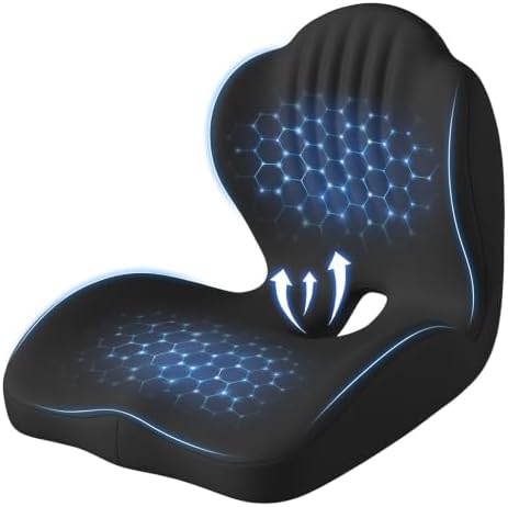 Ergonomic Seat Cushion for Office Chairs Lumbar Support Pillow, Black