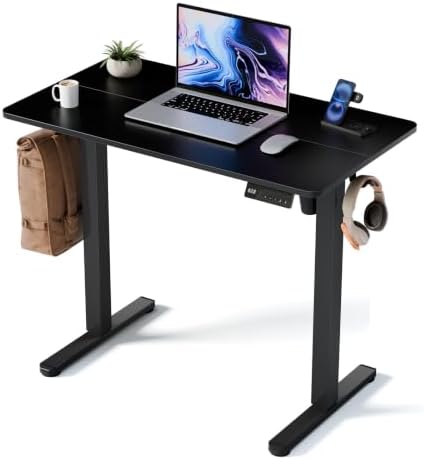 35" Electric Standing Desk, Small Sit Stand up Desk, Black
