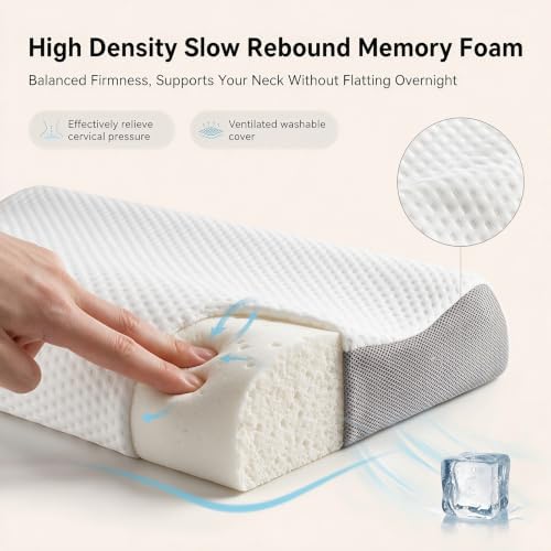 Cervical Neck Pillow for Sleeping - Contour Memory Foam Pillow