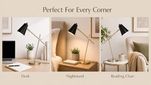 HarvestLand HaloBar Black Mordern Desk Lamp Reading Lamp for Home Office