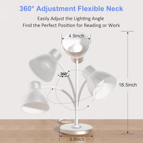 LED Desk Lamp for Home Office with Wireless Charger, Silver