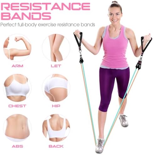 Resistance Bands with Handles, 5 Level Exercise Bands, 150LBS Workout Bands