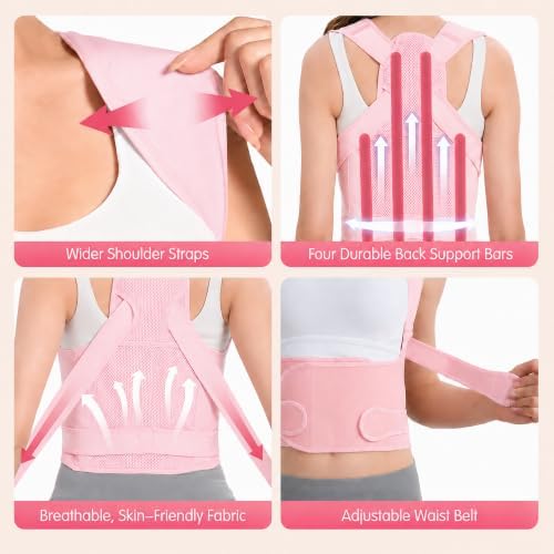 Posture Corrector for Women & Men, Adjustable Full Back Brace Support