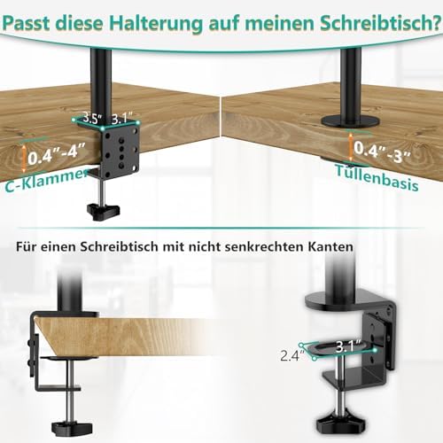 WALI Tall Triple Monitor Mount for 13-27 inch Computer Screens, up to 22lbs