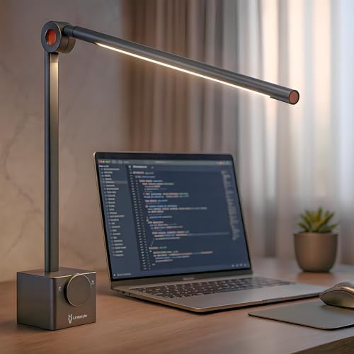 Ligoe Minimalist Home Office Desk Lamp By LINKSTYLE — Foldable Desk Light, Eye Protections LEDs, Dimmable Lights, App Control