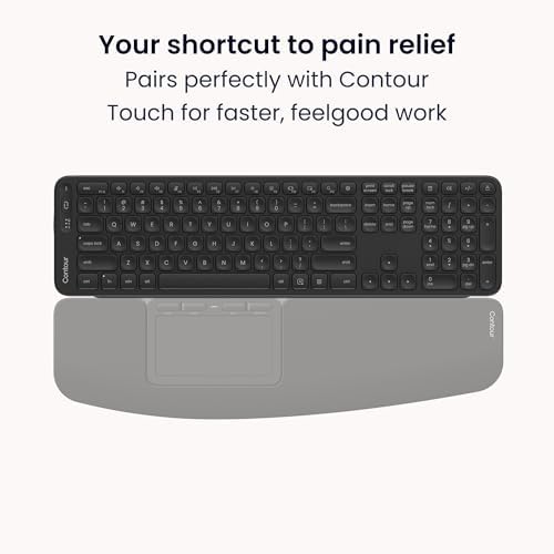Contour Ergonomic Touchpad & Balance Keyboard Bundle for Windows - Wireless Full-Size Keyboard + Wired Touchpad, Programmable Multi-Gesture Control, Wrist Rest, Office Productivity Combo