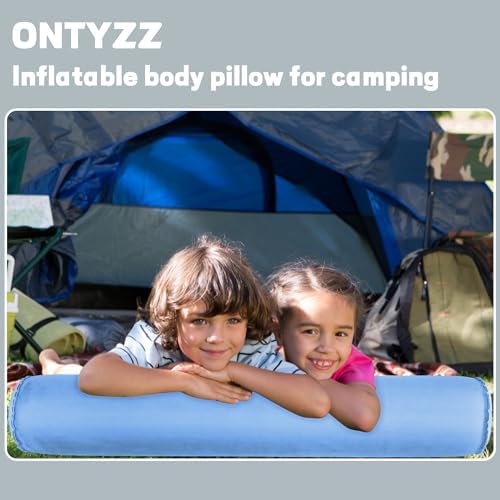 ONTYZZ Inflatable Body Pillow Long Round Bolster Pillow, 1pcs Blue