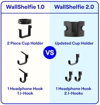 WallShelfie Bedside Wall Organizer & Dorm Decor for Dorm Room - 2.0, Black