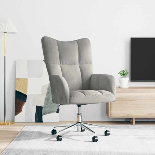 Velvet Relaxing Chair, Swivel Office Seat, Adjustable Height