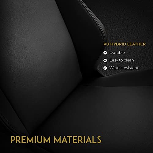 noblechairs Hero Gaming Chair/Office Chair with Lumbar Support, PU Hybrid Leather, Black Edition
