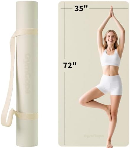 Extra Large Yoga Mat – 72"x48" or 78"x57", 1/4"–1/2" Thick Mat for Women & Men, TPE Non-Slip Pilates Mat for Home Gym, Yoga, Stretching, Meditation
