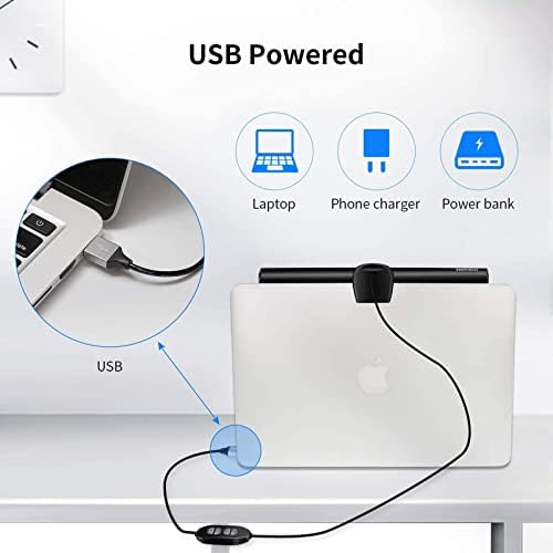 Laptop Monitor Light Bar Reading LED Laptop Keyboard 3 Color Temperature Modes USB Light LED Computer Monitor Light with USB Powered for Work and Office Eye Health Care Portable for Travel