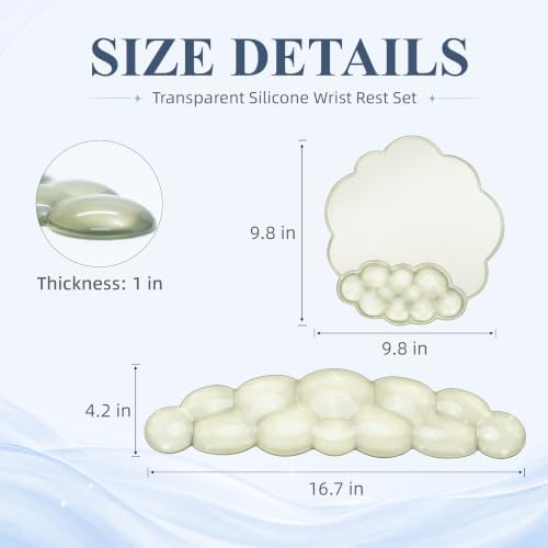 Gel Cloud Wrist Rest, Keyboard & Mouse Pad Set for Office, Non-Slip Support