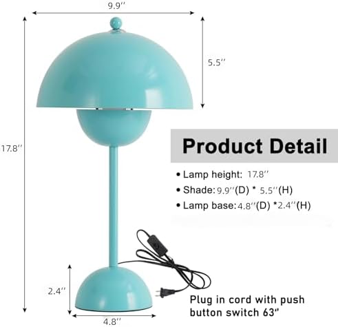 Creative Mid-Century Modern Bud Table Lamp for Home&Office, Turquoise