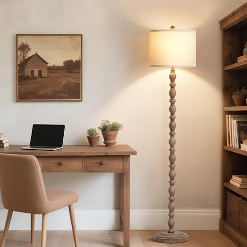 Luvkczc Farmhouse Floor Lamps for Living Room, Standing Lamp with Bulb