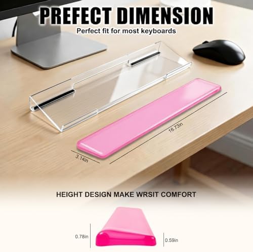 Keyboard Wrist Rest,Gel Wrist Rest for Keyboard-Pink Wrist Rest