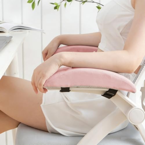 Office Chair Armrest Pads, 2 Pack Memory Foam Arm Rest Covers - Pink