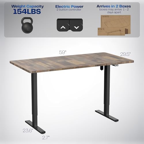 VIVO Reclaimed Wood 60 x 30 in Standing Desk, DESK-KIT-0B6P