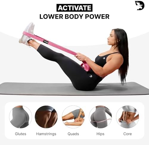 DMoose Fitness Fabric Resistance Bands for Full Body Exercises - Non-Slip Thick Cloth Stretch Band for Squats, Lunges & Bicep Curls - Long Resistance Bands for Working Out - Booty Band for Men & Women