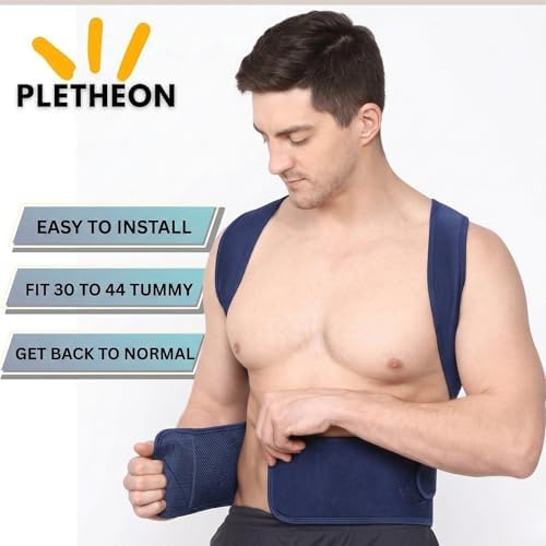 Posture Corrector for Men & Women | Adjustable Upper Back & Shoulder Support Brace for Posture Alignment, Neck & Back Support | Lightweight & Comfortable Daily Wear (Blue)