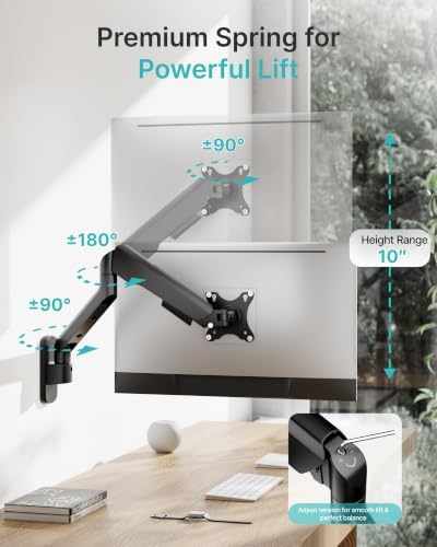 PEGZONE Single Monitor Wall Arm 17"-40" Ultrawide 26.4Lbs VESA Black