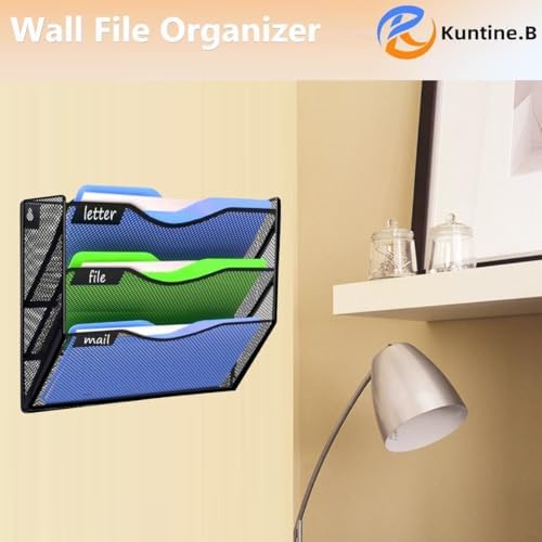 Kuntine.B Wall File Organizer Office Hanging Magazine Holder Wall File Organizer for Office Home