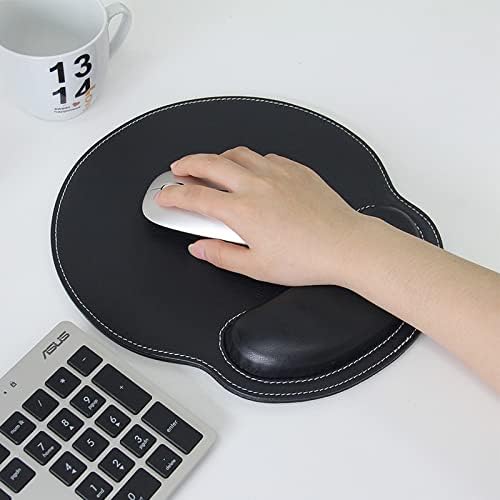 Leather Mouse Pad Wrist Support Ergonomic Mousepad for Desk Laptop