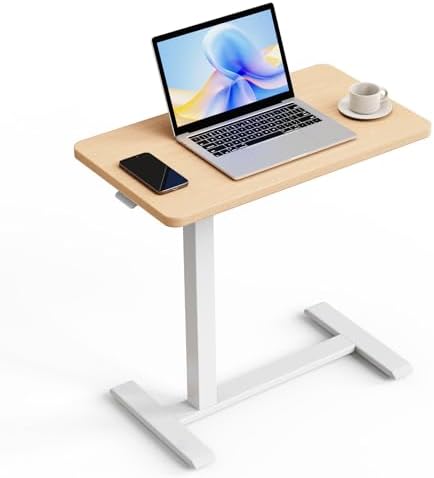 ROMOON Overbed Table with Wheels, Height Adjustable Hospital Bedside Table