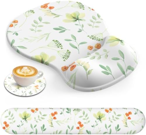 AKIT Ergonomic Mouse Pad with Wrist Support & Keyboard Wrist Rest Set