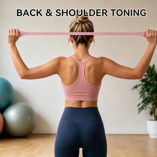 Resistance Band for Women, Silicone Shoulder Opener Back Stretcher,Stretch Bands for Exercise, Pull Exerciser for Posture Correction, Hand Grip Strengthener for Home Gym Office Travel