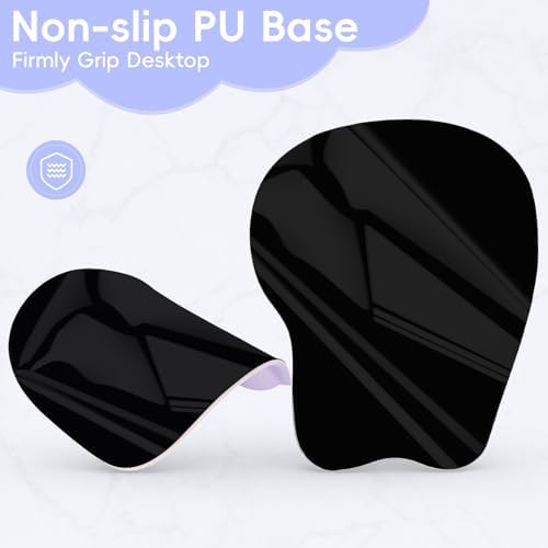 Mouse Pad with Wrist Rest Ergonomic Mouse Pad with Comfortable M-Shape Pain Relief Wrist Support Non-Slip PU Base Mousepad for Laptop, Office & Home (Light Blue Purple)