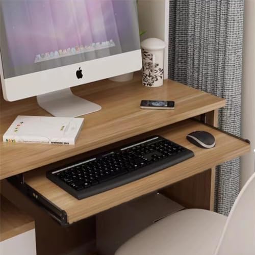 DOUKI Keyboard Tray Wooden Pull Out Keyboard Drawer Under Desk 24" Ergonomic Desk Extender Tray Sliding, Computer Keyboard Holder/Shelf for Typing (Color : Walnut, Size : 28" x 11"(70x27cm))