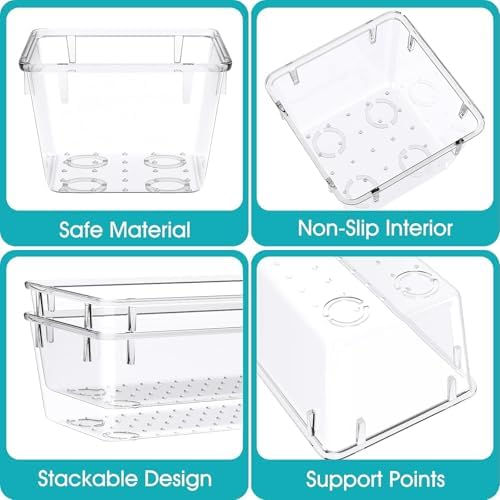 33 PCS Plastic Drawer Organizers Set, 4 Size Desk Drawer Organizer Trays