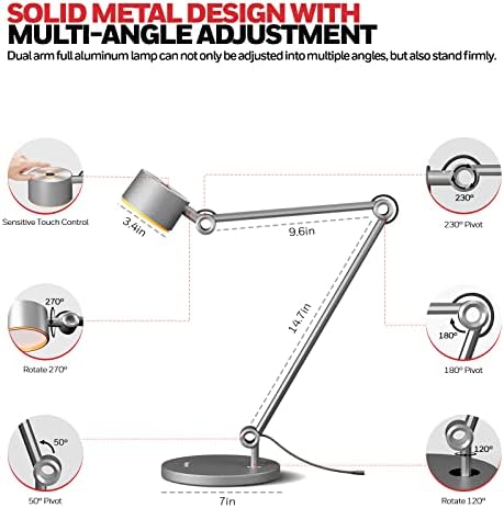 Honeywell 01A Sunturalux LED Desk Lamp with Swing Arm for Desk Craft