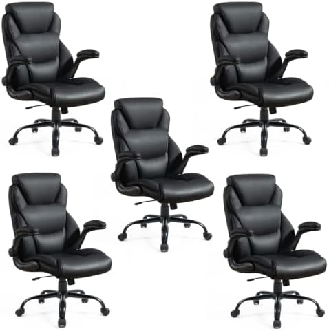 Big and Tall Office Chair, Heavy Duty Ergonomic Office Desk Chair Set of 5