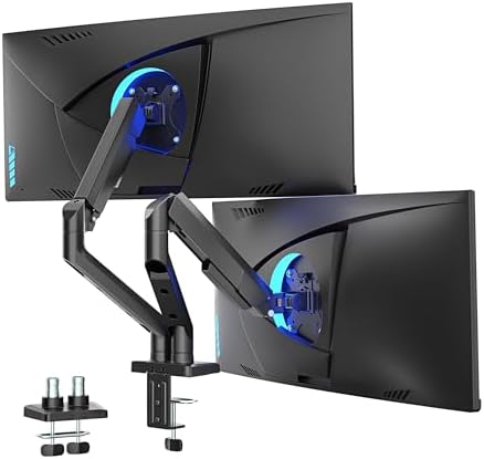 ARES WING Dual Monitor Mount for 17-35 inch Monitors, Black