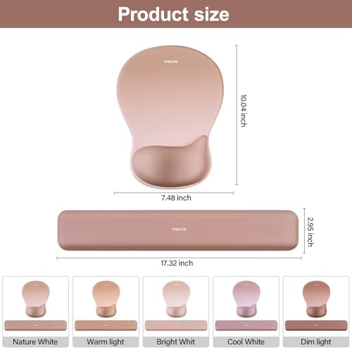 MOSISO Wrist Rest Support for Mouse Pad & Keyboard Set, Brown